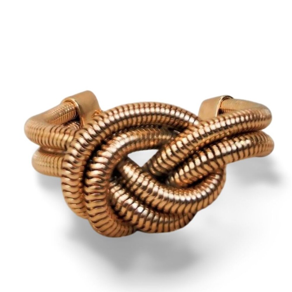 Chic Retro Gold Tone Double Snake Chain Gas Pipe Coil 8" Bracelet JW1545